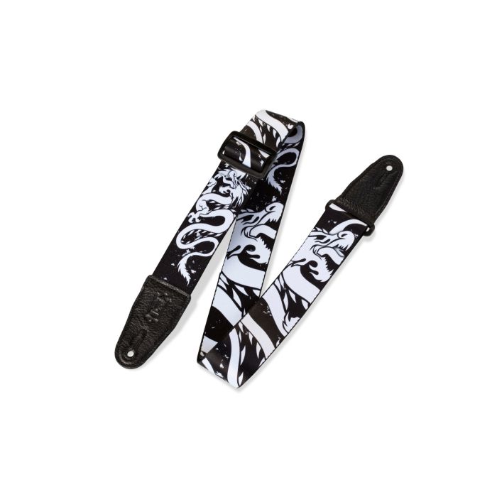 Levy's Guitar Straps MPD2-013 Black & White Dragon Snake