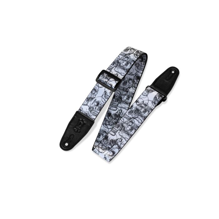 Levy's MPD2-048 Skeleton Sketches Guitar Strap White & Black