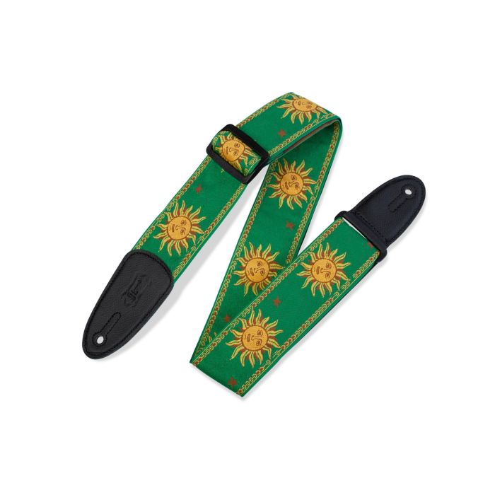 Levy's Guitar Straps MPJG-SUN-GRN Sun Design Jacquard Weave