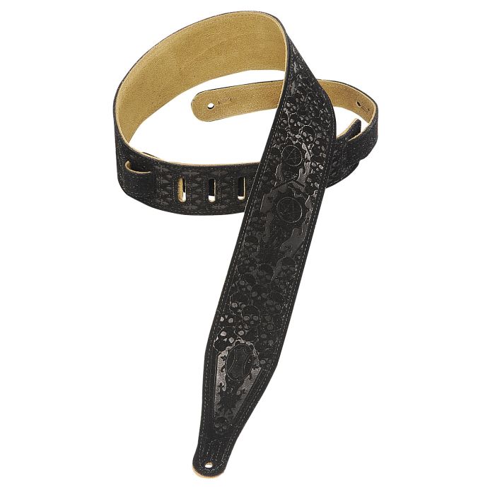 Levy's Guitar Straps MS17T04-BLK Black & Silver Skulls
