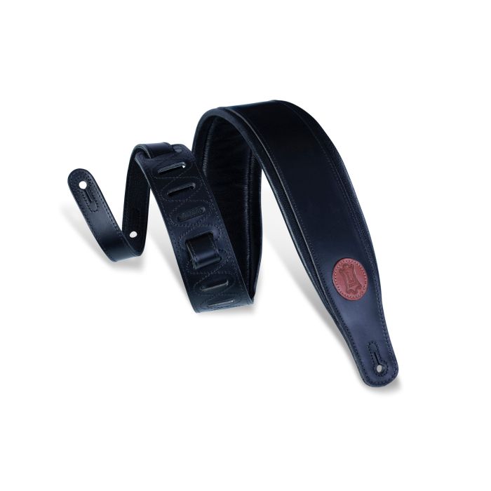 Levy's Guitar Straps MSS1-BLK Signature Series Vegan-Tan Black Strap