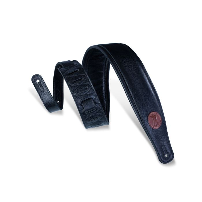 Levy's Guitar Straps MSS2-BLK Black Leather Guitar Strap