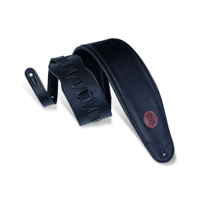 Levy's Bass Guitar Straps MSS2-4-BLK Leather Strap Color Black 