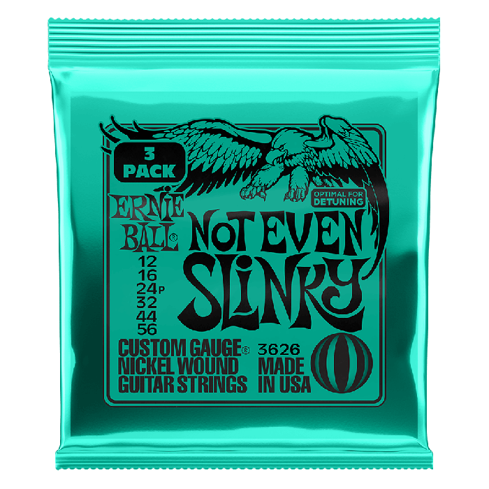 Ernie Ball P03626 Not Even Slinky Nickel Wound Electric Strings 3 Pk 12-56 Gauge