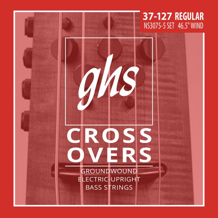 GHS Strings NS3075-5, 5-String Crossovers, Groundwound Electric Upright Bass Strings (.047-.127)