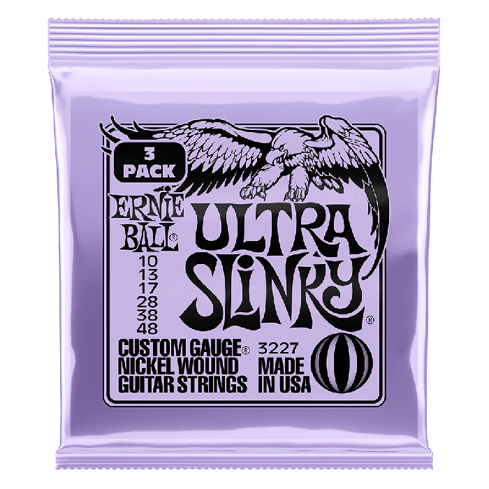 Ernie Ball P03227 Ultra Slinky Nickel Wound Electric Guitar Strings 3 Pack 10-48