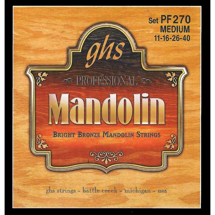 GHS Strings PF270 Bright Bronze(TM) Mandolin Strings, Medium (.011-.040)