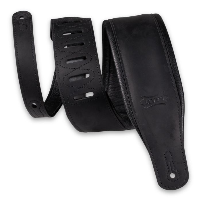 Levy's Guitar Straps PM32BH-BLK Wide Garment Leather Guitar Strap Black 