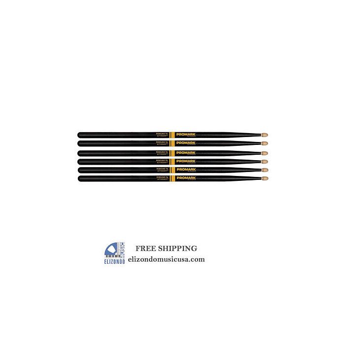 PROMARK 7A Drum Sticks Black Select Balance Rebound Active Grip 3 PAIRs