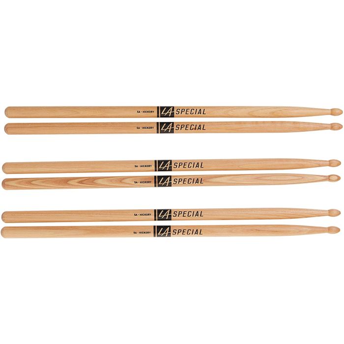Promark LA Special 5A Wood Tip Drum Sticks 3 Pairs