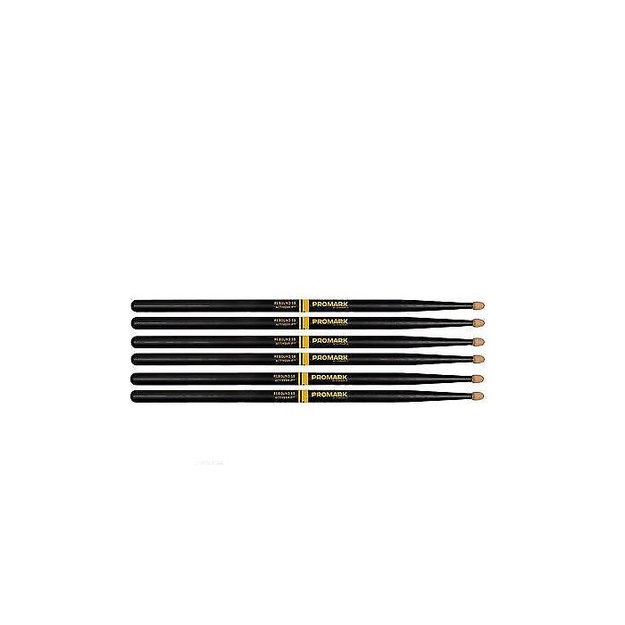 PROMARK R5BAG Drum Sticks 5B Black Select Balance Rebound Active Grip 3 PAIRs 616022131556