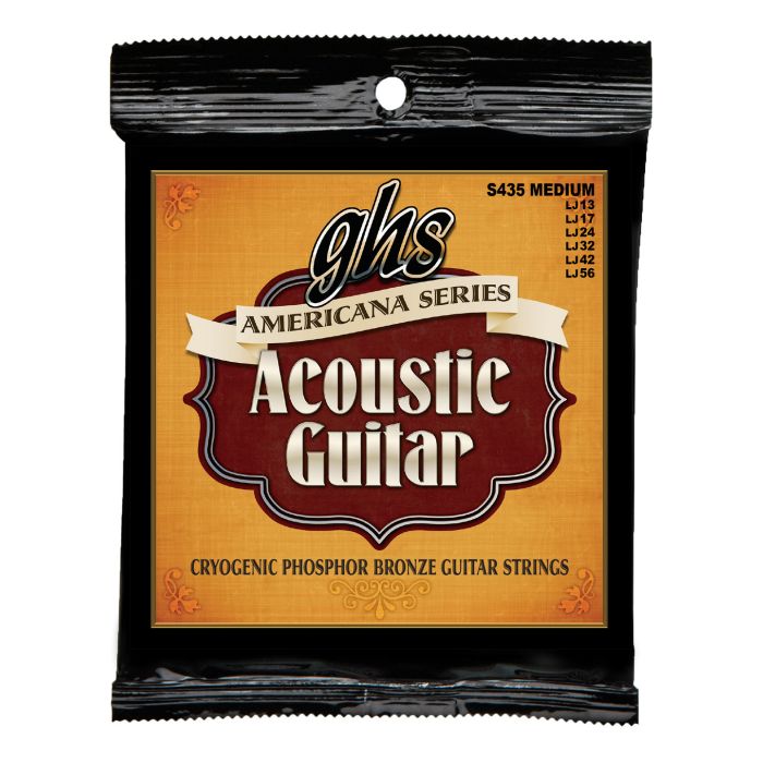GHS Strings S435 Americana Series Acoustic Guitar Strings, Medium (.013-.056)