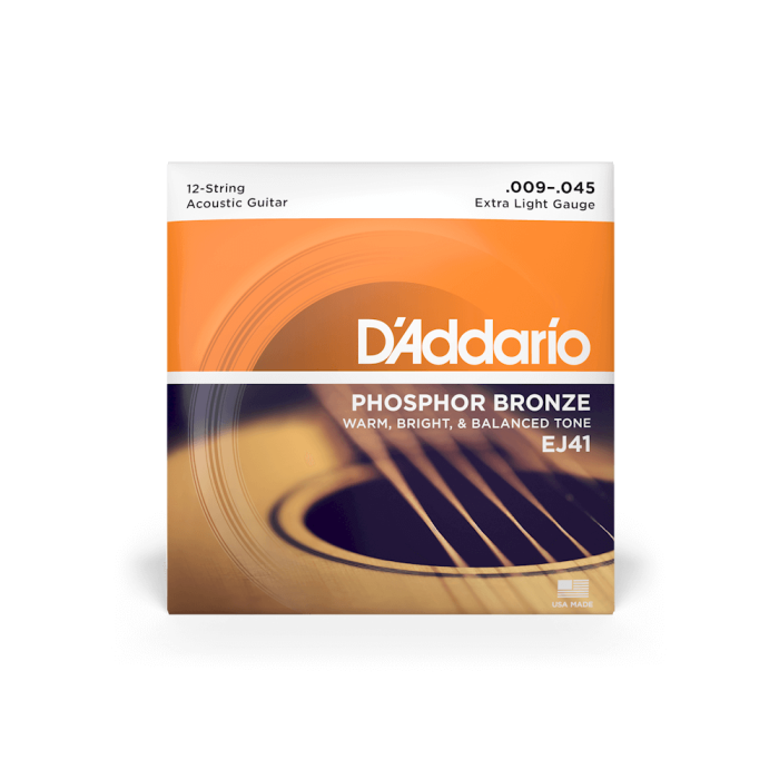D'Addario EJ41 12-String Phosphor Bronze Extra Light Acoustic Guitar Strings