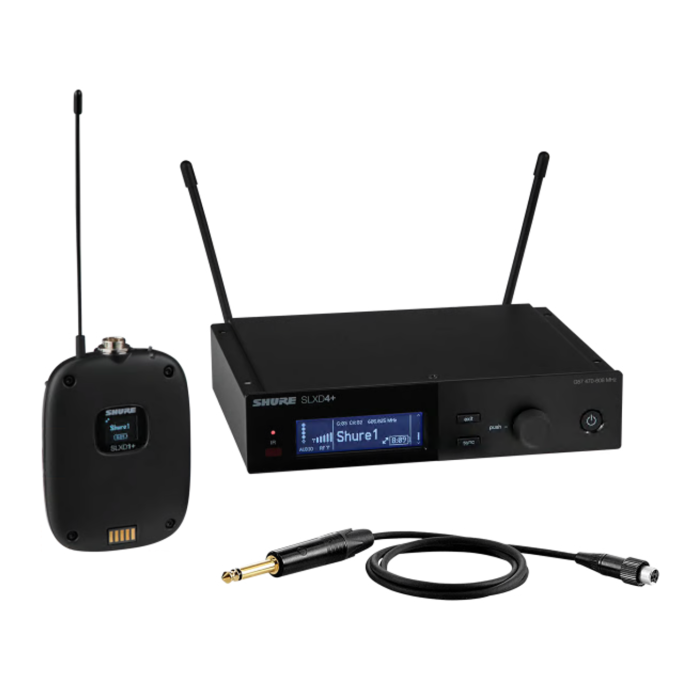Shure SLXD14+ Digital Wireless Bodypack System with WA305 Instrument Cable
