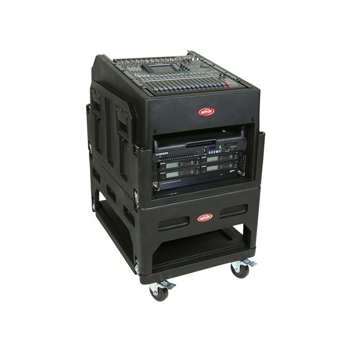 SKB Cases 1SKB19-R1406 Mighty GigRig 14U Top 6U Front Rolling Rack