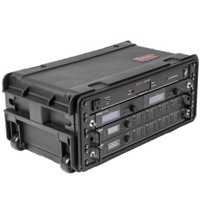SKB Cases 3i-4U11-W 4U Injection Molded 11" Deep Rack w/Wheels Black