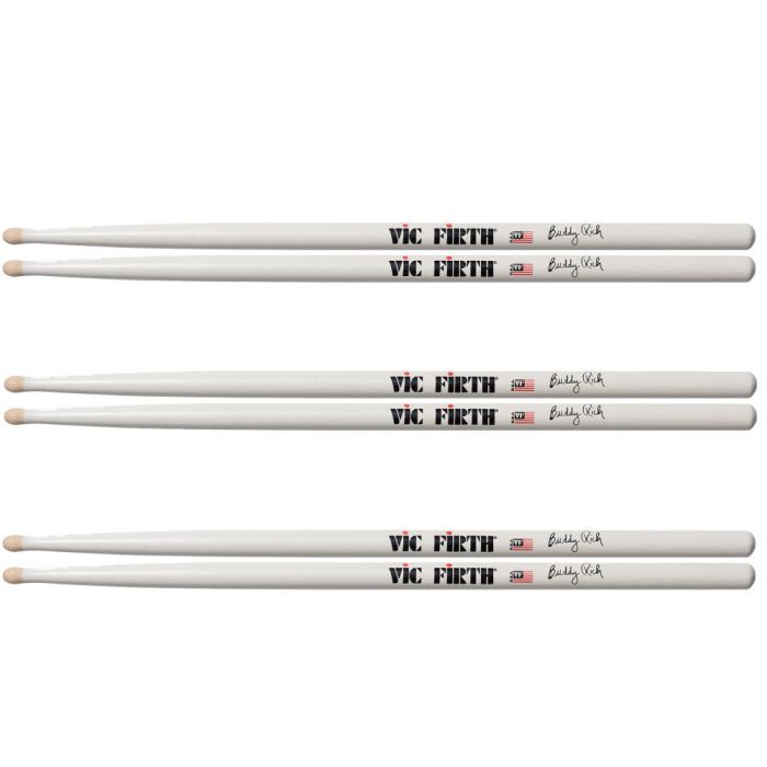 Vic Firth Signature Series Drumsticks Buddy Rich 3 Pack UPC 750795000500