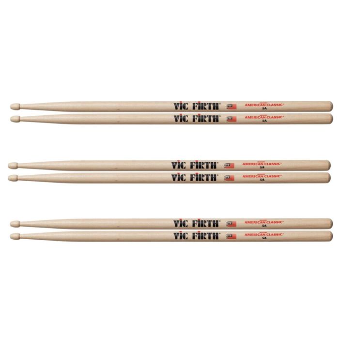 Vic Firth American Classic Drumstick 5A 3 pack
