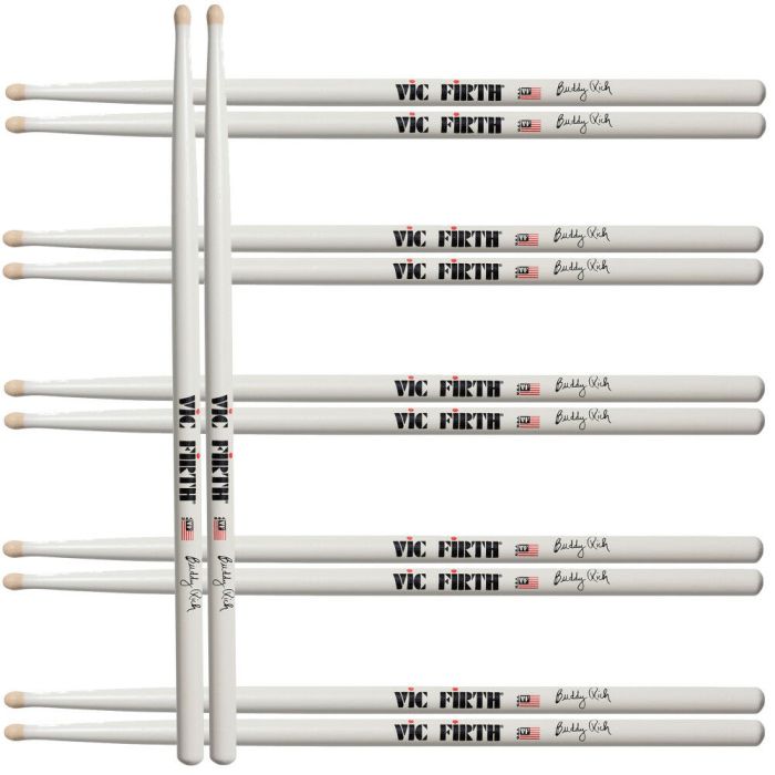 Vic Firth Signature Series Drumsticks Buddy Rich 6 Pair Pack (Brick)
