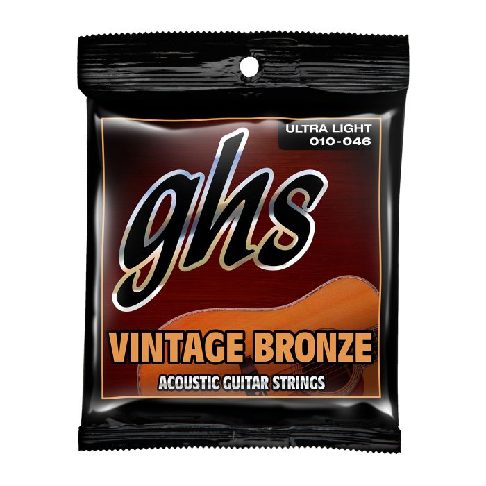 GHS Strings VN-UL Vintage Bronze™ Acoustic Guitar Strings, Ultra Light (.010-.046)