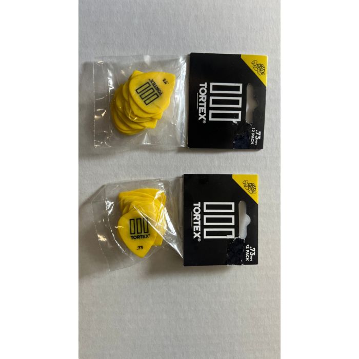 Dunlop 462P.73 Tortex TIII .73mm Guitar Picks, Yellow, Two 12 Pack