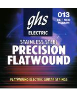 GHS Strings 1000 Precision Flats™, Stainless Steel Flat Wound Electric Guitar Strings, Medium (.013-.054)