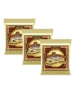 MEDIUM LIGHT P02003 EARTHWOOD 80/20 BRONZE ACOUSTIC GUITAR STRINGS 12-54 GAUGE (3 Sets)