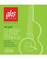 GHS Strings 2150W Tie End Regular, Classical Guitar Strings, High Tension, Silver Copper Basses (.028-.043)