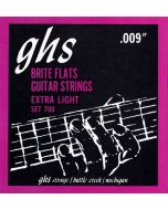 GHS Strings 700 Brite Flats™, Ground Roundwound Alloy 52™ Electric Guitar Strings, Extra Light (.009-.042)