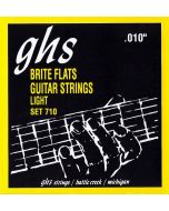 GHS Strings 710 Brite Flats™, Ground Roundwound Alloy 52™ Electric Guitar Strings, Light (.010-.046)