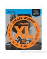 DAddario EJ20 Nickel Wound, JazzExtra Light, 10-49 (Pack of 3 Sets)