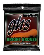 GHS Strings BB10U Bright Bronze(TM), 80/20 Copper-Zinc Alloy, Acoustic Guitar Strings, Ultra Light (.010-.046)