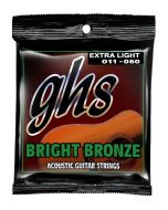 GHS Strings BB20X Bright Bronze™, 80/20 Copper-Zinc Alloy, Acoustic Guitar Strings, Extra Light (.011-.050)