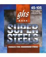 GHS Strings CM5000 4-String Super Steels™, Stainless Steel Bass Strings, Long Scale, Custom Medium (.045-.105)