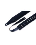 Levy's Guitar Straps DM17-BLK 2 1/2" leather guitar strap with decorative edge-stitching