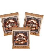 Ernie Ball Earthwood 2144 Phosphor Bronze 3pk Medium Strings 749699121442