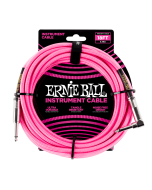 Ernie Ball PO6083 Braided Instrument Cable 18 Ft. NEON PINK UPC 749699100379