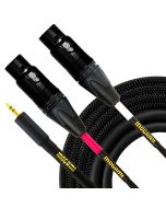 Mogami 3.5 TRS to Dual XLRF 10 ft (GOLD 3.5 2 XLRF 10)