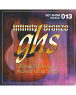 GHS Strings IB40M Infinity Bronze(TM), Coated 80/20 Copper-Zinc Alloy, Acoustic Guitar Strings, Medium (.013-.056)