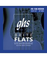 GHS Strings M3075 4-String Brite Flats™, Ground Roundwound Electric Bass Strings, Long Scale Plus, Medium (.049-.108)
