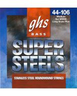 GHS Strings M5000 4-String Super Steels(TM), Stainless Steel Bass Strings, Long Scale Plus, Medium (.044-.106)