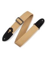 Levy's Leather Tan Cross Cotton Guitar Straps - MC8C-TAN