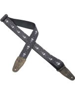 Levy's Guitar Straps MDL8-014 Skulls Guitar Strap Black & Grey