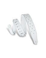 Levy's Guitar Straps MG26DS-WHT_ABK Garment strap w/ decorative stitching and stud