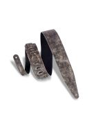 Levy's Guitar Straps MG317BOG-BLK Distressed leather strap w/ garment backing
