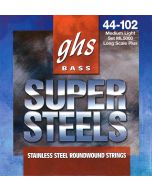 GHS Strings ML5000 4-String Super Steels™, Stainless Steel Bass Strings, Long Scale Plus, Medium Light (.044-.102)