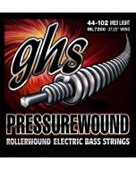 GHS Strings ML7200 4-String Pressurewound™, Rollerwound Alloy 52™ Bass Strings, Long Scale, Medium Light (.044-.102)