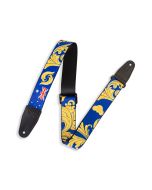 Levy's Guitar Strap MNSP2-002 Blue & Gold Australian Theme Guitar Strap