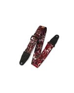 Levy's MPD2-027 Burgundy White Butterfly Guitar Strap