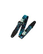 Levy's MPD2-038 Black Blue White Flower Guitar Strap
